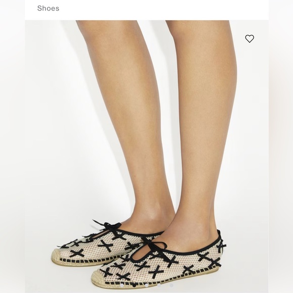 Tory Burch Shoes - Black and White Bows Mesh Tory Burch Espadrille